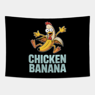 Chicken Banana - This funny gift is perfect for anyone who loves absurd humor, internet memes, and playful, eye-catching designs that spark conversation. Tapestry