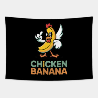 Chicken Banana - This funny gift is perfect for anyone who loves absurd humor, internet memes, and playful, eye-catching designs that spark conversation. Tapestry