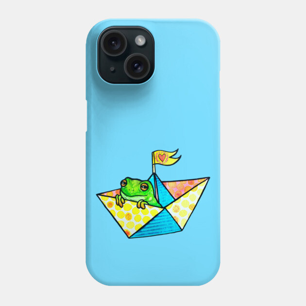 Cute Frog Origami Boat Cute Frog Art Phone Case TeePublic