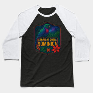 Authentic Dominican Roots - "Straight Outta Dominica" Design Baseball T-Shirt