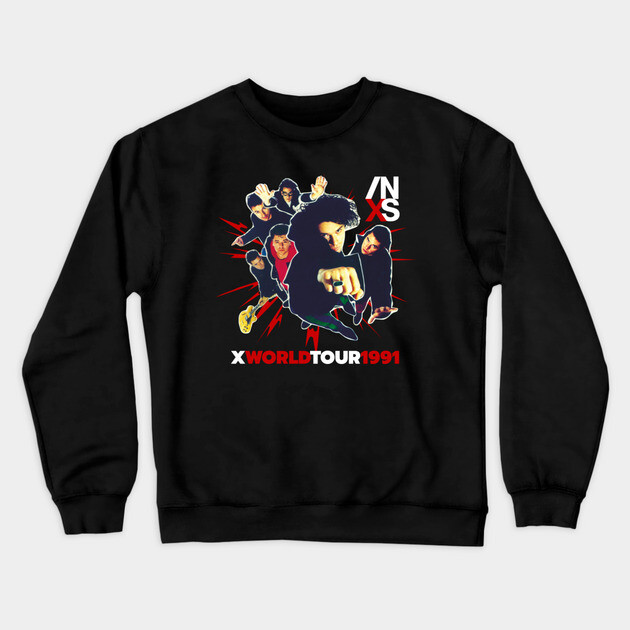 INXS X Era World Tour 1991 Fan Art Crewneck Sweatshirt by Timeless Chaos