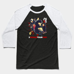 INXS X Era World Tour 1991 Fan Art Baseball T-Shirt