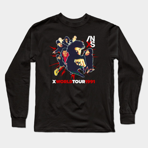 INXS X Era World Tour 1991 Fan Art Long Sleeve T-Shirt by Timeless Chaos