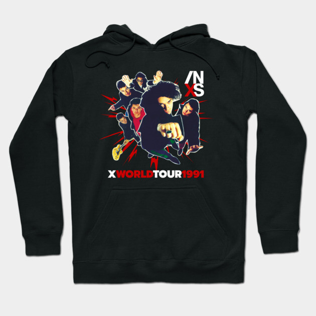 INXS X Era World Tour 1991 Fan Art Hoodie by Timeless Chaos