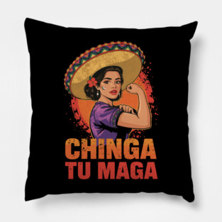Retro Chinga Tu MAGA Statement Pillow