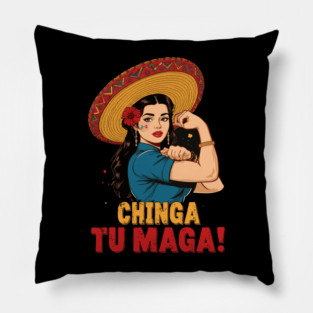 Retro Chinga Tu MAGA Statement Pillow