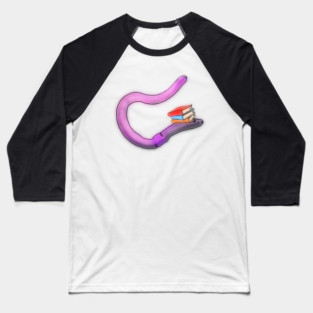 Pink book worm Baseball T-Shirt