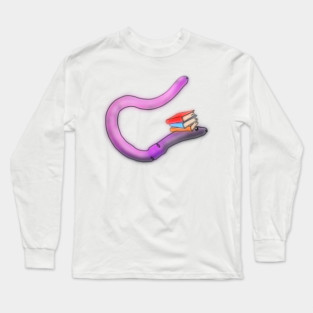 Pink book worm Long Sleeve T-Shirt