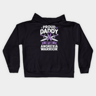 Proud Daddy Of An Anorexia Warrior Eating Disorder Awareness Kids Hoodie