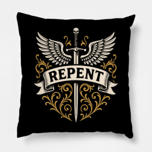 Repent Angels with Sword and Wings Wargaming Pillow