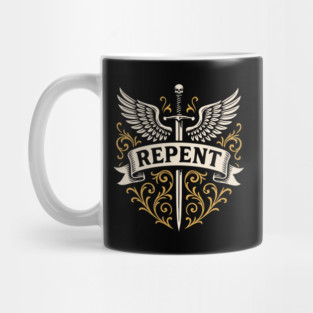 Repent Angels with Sword and Wings Wargaming Mug