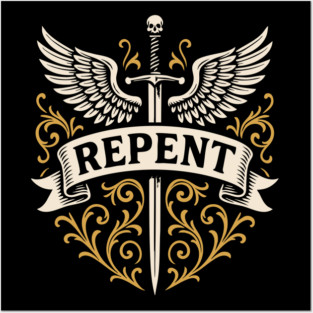 Repent Angels with Sword and Wings Wargaming Posters and Art