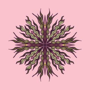 Trippy Botanical Mandala – Surreal Plant Eyes Design T-Shirt