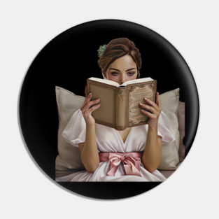 Coquette Book Girl Pin