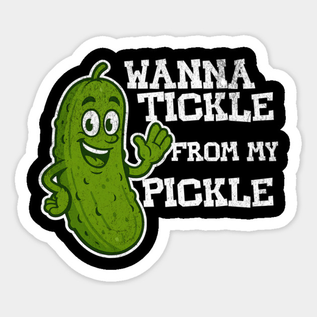 Funny Pickle Pun Tickle Joke Cartoon Magnet by Yesteeyear