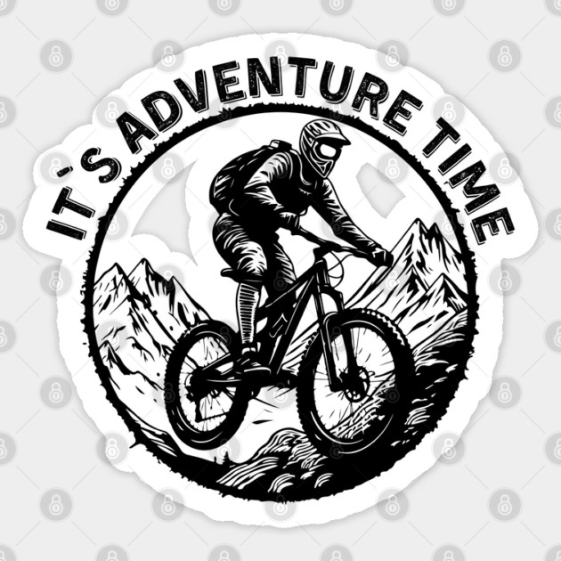 It’s Adventure Time – Vintage Cycling Gift for Outdoor, Bicycle, and Adventure Lovers Sticker by Prinyos