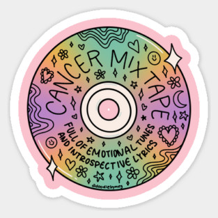 Cancer Zodiac Mixtape Sticker