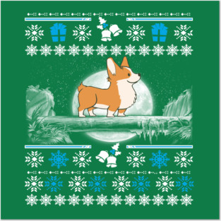 Corgi Ugly Christmas Sweater Posters and Art