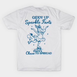 Giddy Up Sparkle Farts – Funny Donkey Chaos Roller Skating T-Shirt