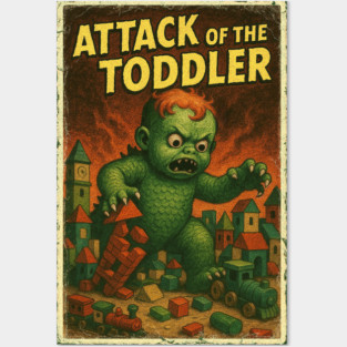 Attack Of The Toddler! Kids Horror Poster Shirt! Posters and Art