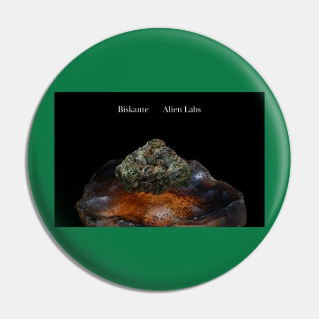 Biskante on Rock - Weed Design Pin by MrGreenGenes420