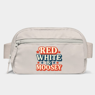 Red White & Moosey Funny 4th of July Retro Patriotic USA Design Bag