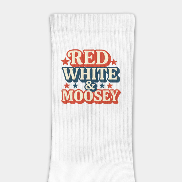 Red White & Moosey Funny 4th of July Retro Patriotic USA Design by ArtistTee ⭐⭐⭐⭐⭐