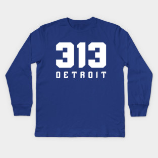 313 Detroit Kids Long Sleeve T-Shirt