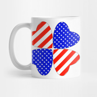 American Flag in heart shapes Mug