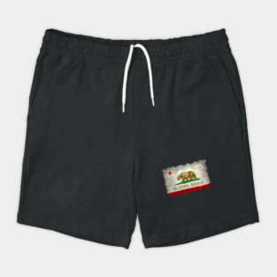 California Republic State Flag in Grungy Textures Shorts