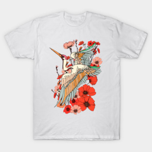 Japanese Crane Bird T-Shirt