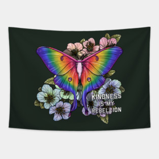 Kindness Is My Rebellion Moth Tapestry