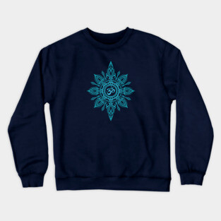 Intricate Blue Yoga Om Star Crewneck Sweatshirt