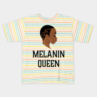Melanin Queen, Black Woman, Black Girl Magic, African American Kids T-Shirt