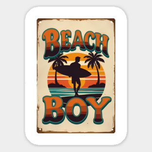 Beach Boy Retro Surf Sticker
