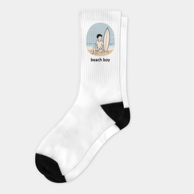 beach boy Socks by Ink Lines