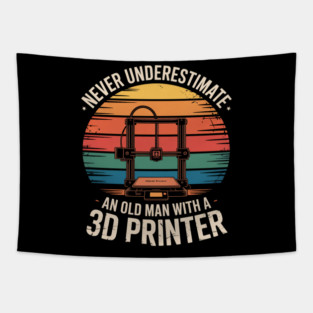 Old Man With A 3D Printer - 3D Printing Tapestry