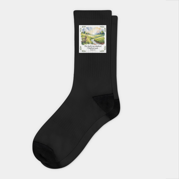 The Lord Is My Shepherd Psalm 23 Socks by Melanie 's Store 2