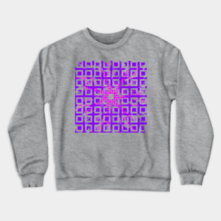 Purple, pink and white squares Crewneck Sweatshirt