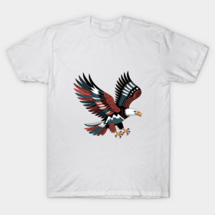 Patriotic Bald Eagle Tattoo Style USA Art Design T-Shirt