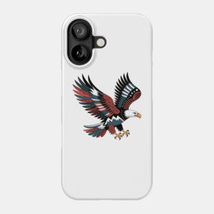 Patriotic Bald Eagle Tattoo Style USA Art Design Phone Case