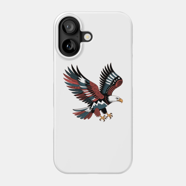 Patriotic Bald Eagle Tattoo Style USA Art Design Phone Case by BirdsnStuff