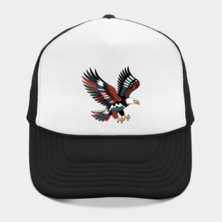 Patriotic Bald Eagle Tattoo Style USA Art Design Hat