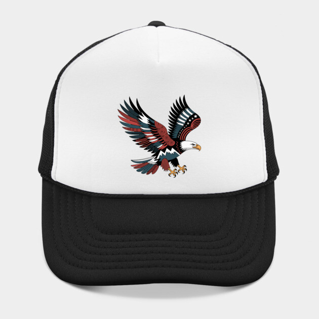 Patriotic Bald Eagle Tattoo Style USA Art Design by BirdsnStuff
