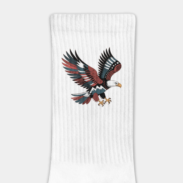Patriotic Bald Eagle Tattoo Style USA Art Design by BirdsnStuff