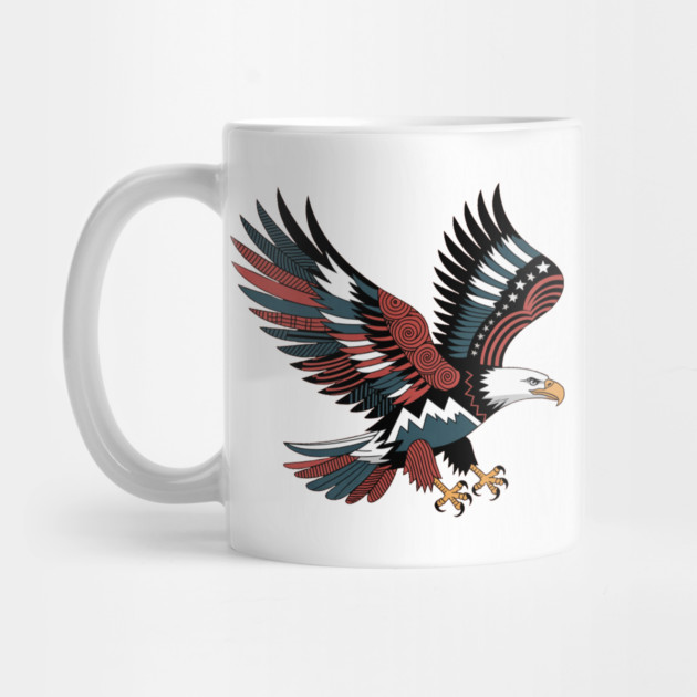 Patriotic Bald Eagle Tattoo Style USA Art Design by BirdsnStuff