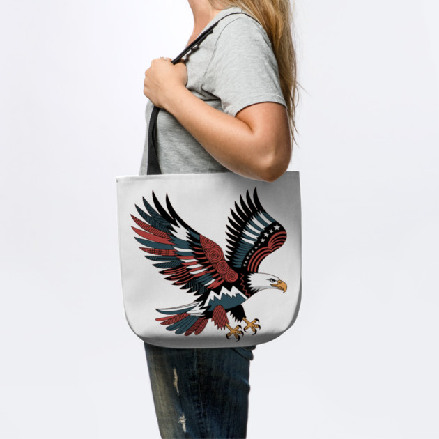 Patriotic Bald Eagle Tattoo Style USA Art Design by BirdsnStuff