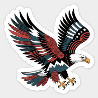 Patriotic Bald Eagle Tattoo Style USA Art Design Magnet