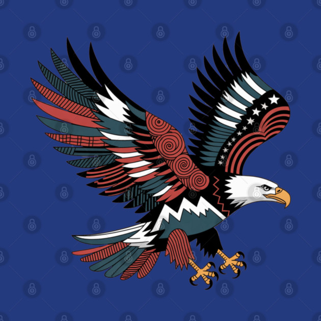 Patriotic Bald Eagle Tattoo Style USA Art Design by BirdsnStuff