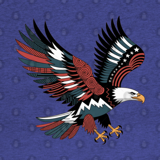 Patriotic Bald Eagle Tattoo Style USA Art Design by BirdsnStuff